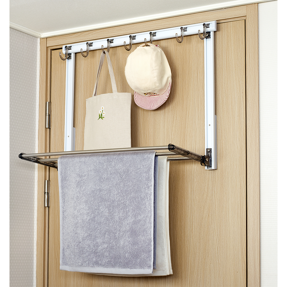 [웰렉스] 문옷걸이 도어후크 방문걸이 가방걸이 수건걸이 도어행거 옷고리 UD506H(55cm/옷고리6개)