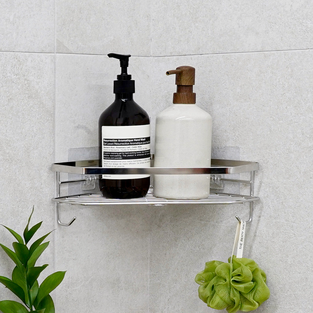 [스파이더락] 스마트 접착 욕실 코너 선반