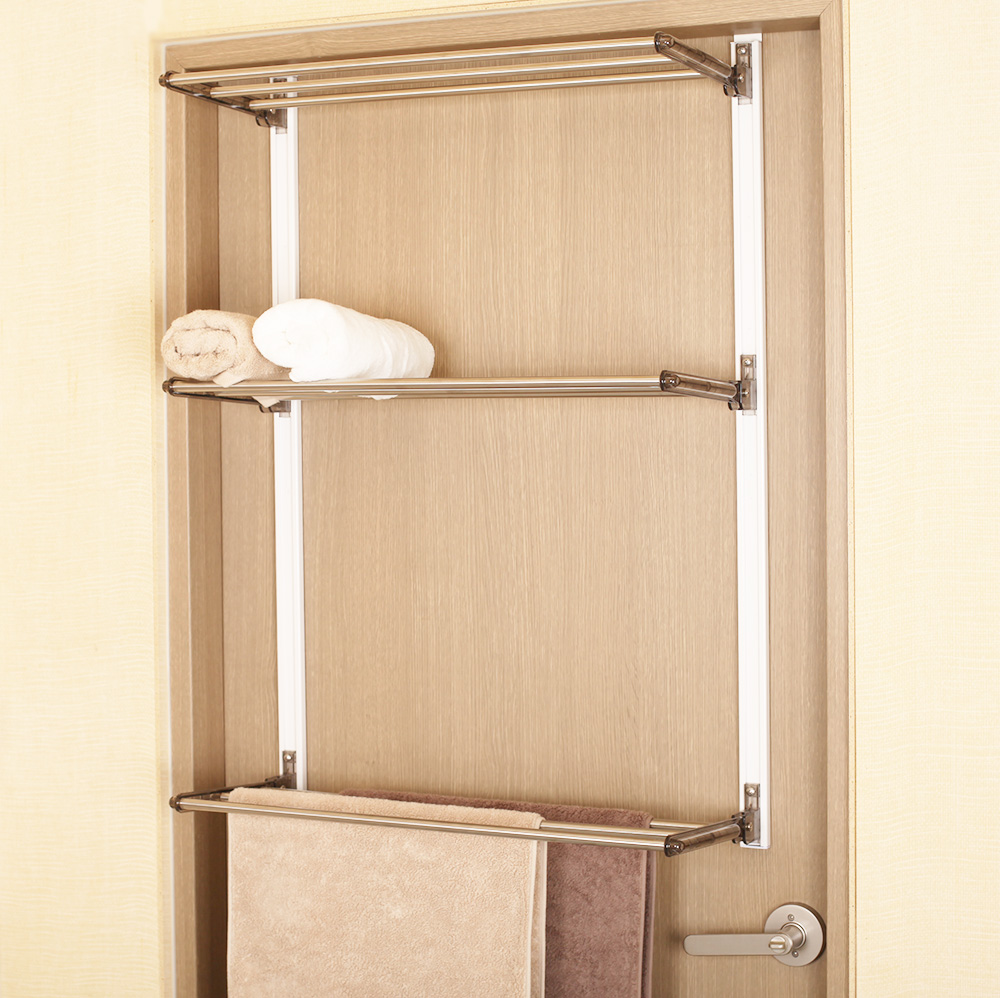 [웰렉스] 문걸이 빨래건조대 접이식 방문 옷걸이 도어 행거 미니 수건 건조대 3단 3MH400 (행거43cm)