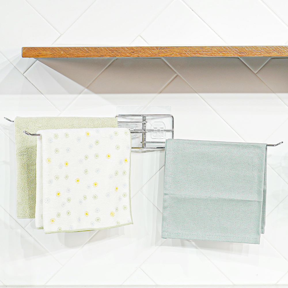 [스파이더락]심플 접착식 회전 행주걸이 3단