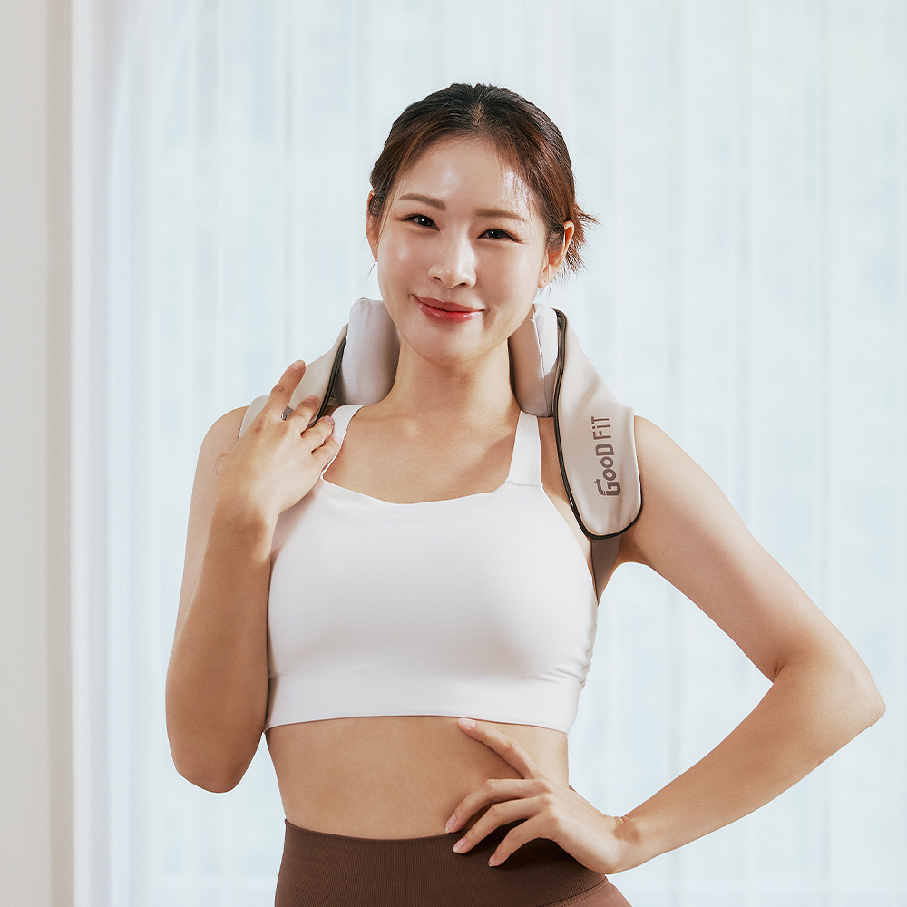 굿핏 어깨마사지기 GOOD-M5 온열 무선 핸즈프리 마사지기계 목 어깨 승모근 안마