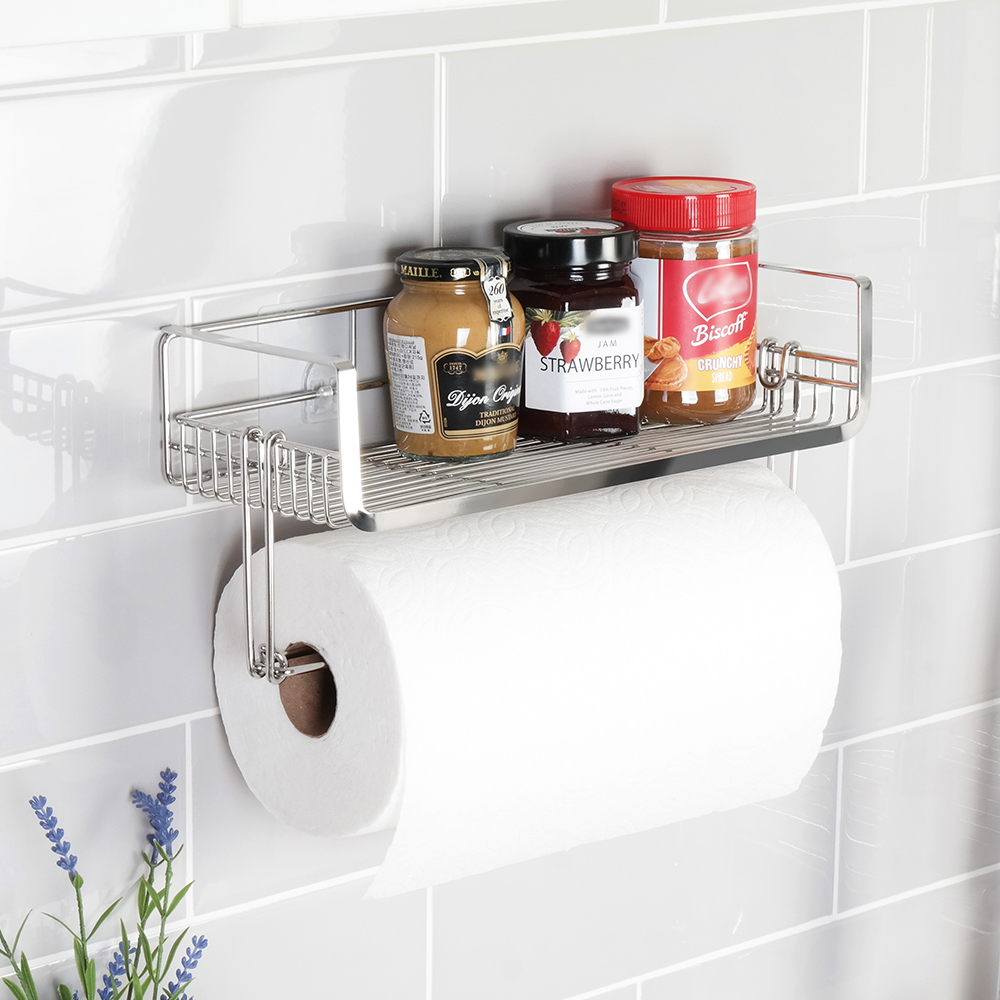 [스파이더락] 스마트 접착 주방 다용도 키친타올걸이 선반