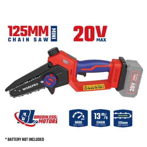 워크프로 20V 5 충전한손체인톱 베어툴 (배터리/충전기 미포함) WP391620