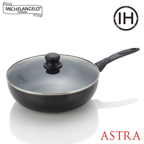 [미켈란젤로] 아스트라 인덕션 궁중팬 세트(28cm+유리뚜겅포함)