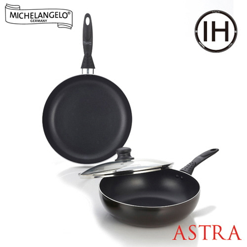 [미켈란젤로] 아스트라 인덕션 후라이팬 2종 세트(후28+궁28)
