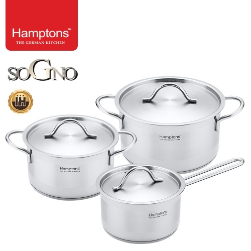 [Hamptons] 독일햄튼 소노(SOGNO)인덕션 3종냄비세트(6P)_16편수+18양수+20양수 (HTS-16S18P20P)