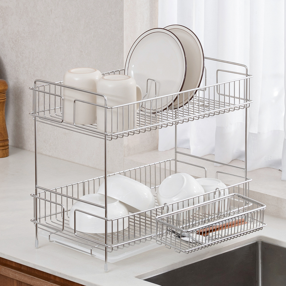 [스파이더락] 컴팩트 스텐 304 식기건조대 2단