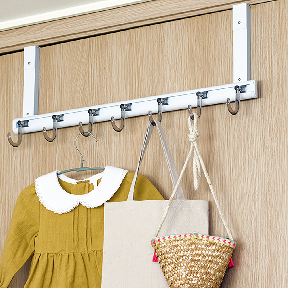 [웰렉스] 문옷걸이 도어후크 방문걸이 가방걸이 수건걸이 도어 옷고리 MU607 (60cm/옷고리7개)