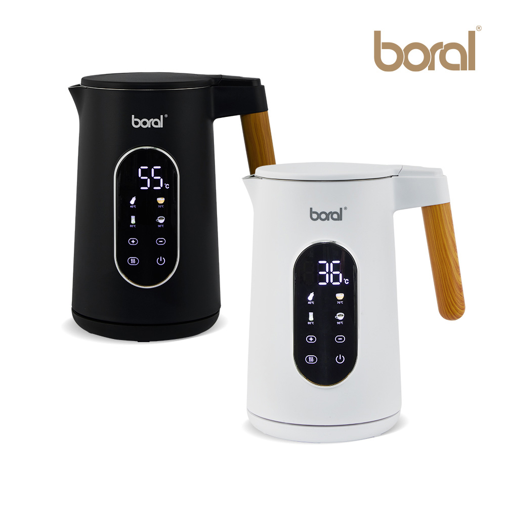[보랄] BIG LCD 디지털 이중 통스텐 1.7L 전기주전자 BR-701D (색상:화이트 블랙)