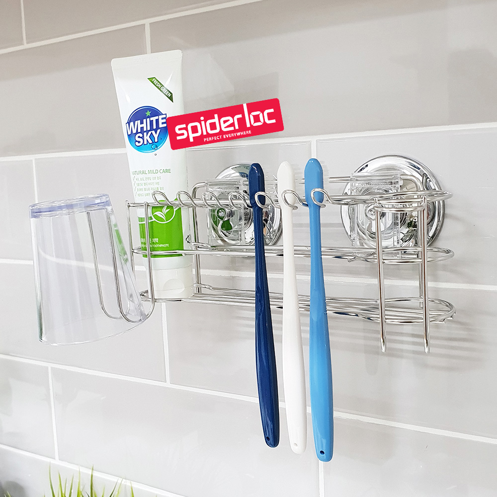 [스파이더락] 흡착식 와이어 칫솔걸이