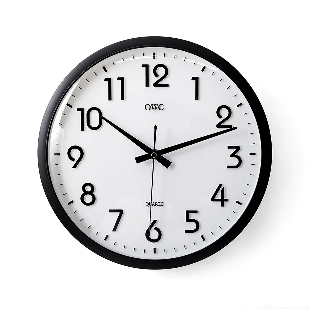 OWC 심플 오피스 무소음 벽시계 2종 (실버, 블랙)