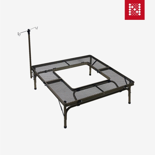 노마드 아이언 메쉬 BBQ 테이블(랜턴걸이) 접이식 휴대용 캠핑 용품 N-7302