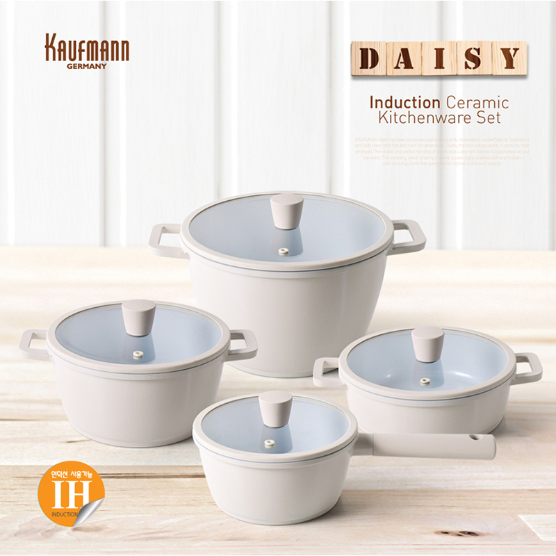[카우프만] 데이지 인덕션 냄비 4종 세트 KDIC-8P [18편+20양+20전골+24곰솥]