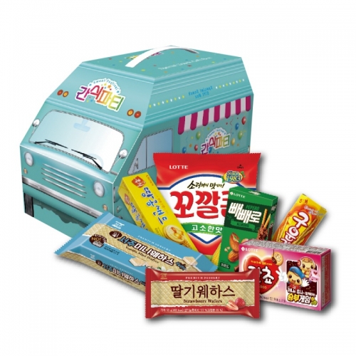 [롯데] 간식파티 (웨하스+미니웨하스+구운감자+꼬칼콘+뻬뻬로+땅콩샌드+칸쵸) 7종세트