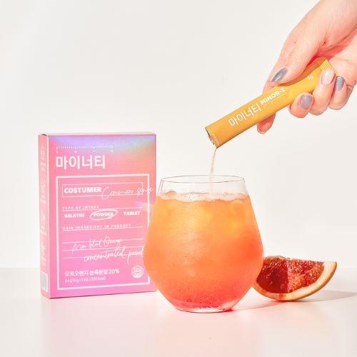 [마이너티] 이탈리아산 블러드오렌지 모로실 모로오렌지 추출분말 6g x 14포 x 10박스(전용보틀증정)