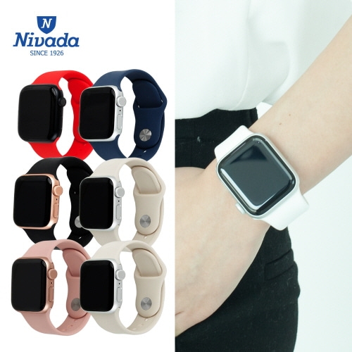 [니바다] 5005F 애플워치 스트랩 실리콘 스포츠 밴드(38/40/41mm)_색상 택1