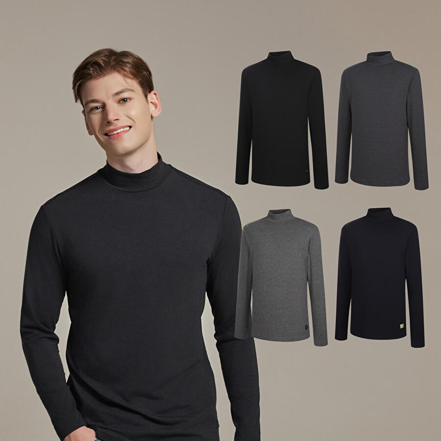 [에스프리] 기모 모크넥 티셔츠 남성 4종 세트 EIMYKEO15