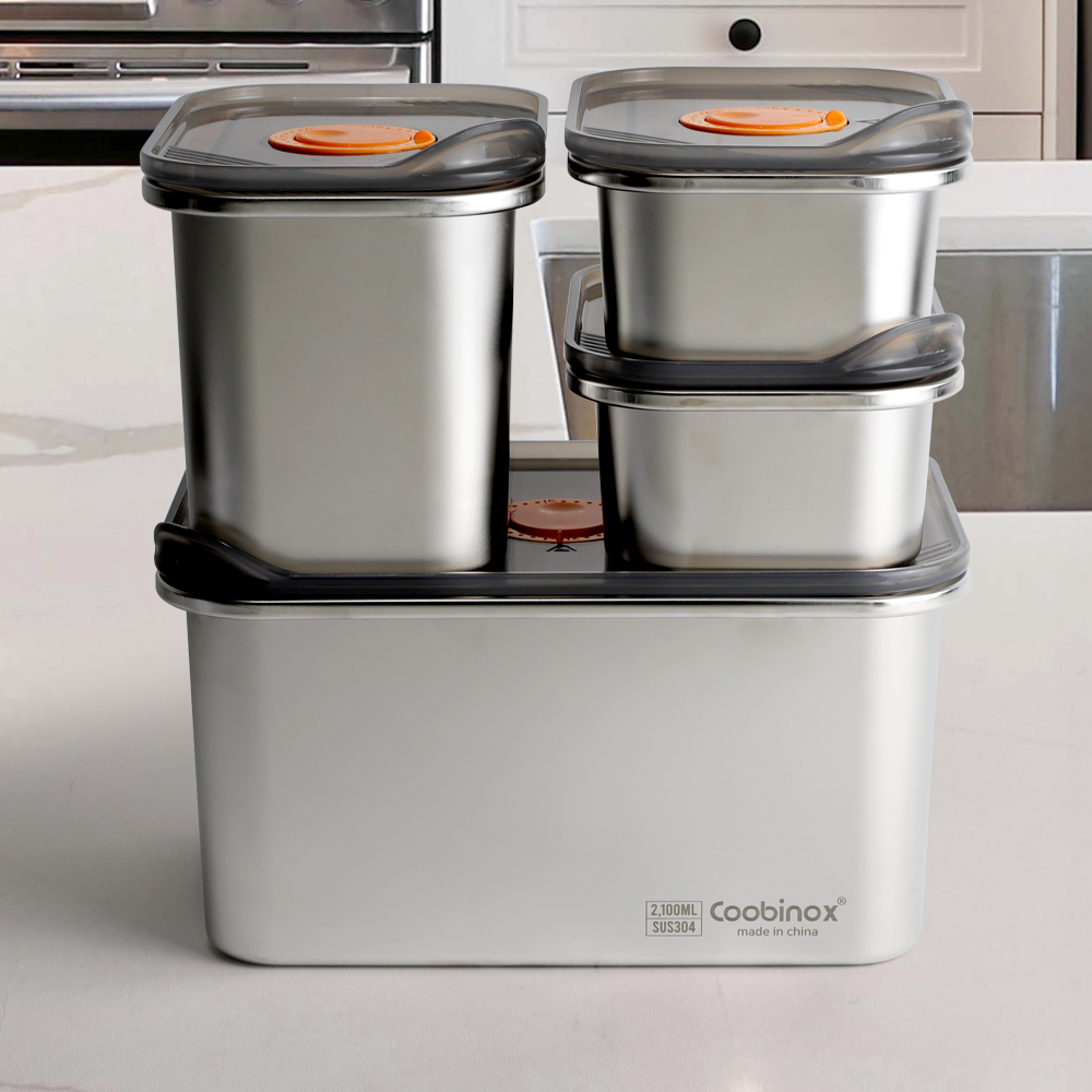 [쿠비녹스] 핑거락 스텐팩 4호-3 CO-50-92 /(420ml X2ea+900ml+2,100ml)