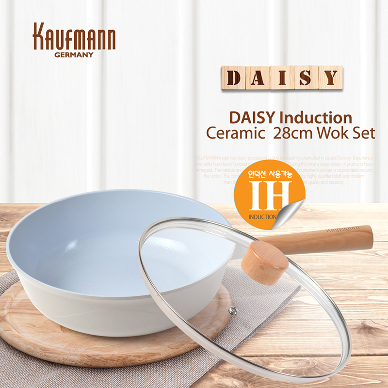 [카우프만] 데이지 인덕션 28CM 궁중팬 세트 KDIF-28WG