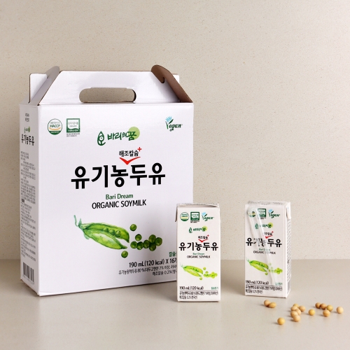 바리의꿈 유기농 해조칼슘 두유 190ml 32팩(NONGMO)