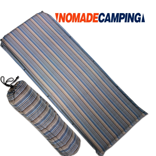 노마드 싱글 황동2구 자충 매트 스트라이프 자동 충전 차박 휴대용 캠핑 용품 N-7328