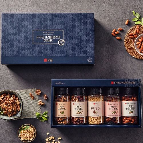 건강담은 프리미엄 5종 선물세트(호두+잣+아몬드+볶은해바라기씨+바삭대추)