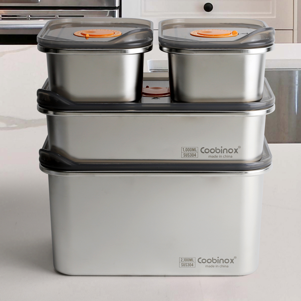 [쿠비녹스] 핑거락 스텐팩 4호-4 CO-50-93 /(420ml X2ea+1,000ml+2,100ml)