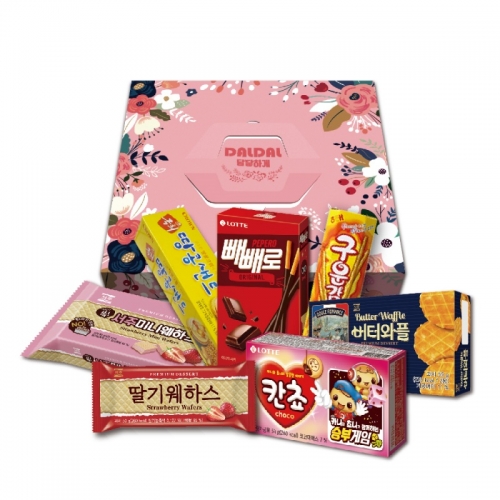 [롯데] 달달하게 7종세트(웨하스+미니웨하스+칸쵸+구운감자+빼빼로+버터와플+땅콩샌드)