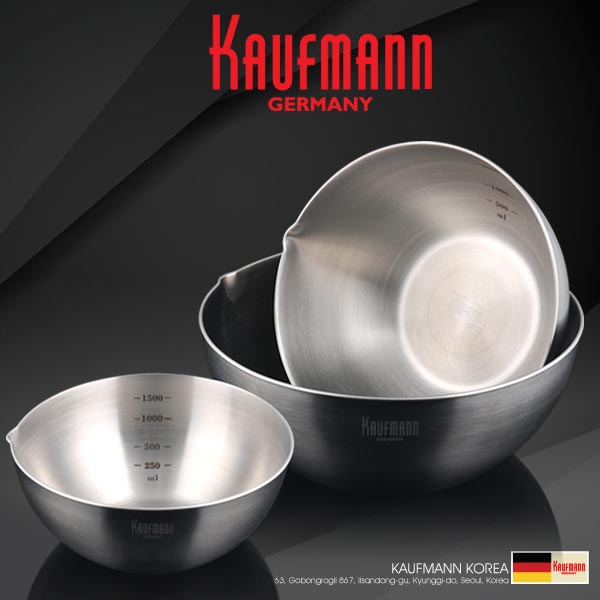 [카우프만] 샤인 스텐볼 3종세트 KSB-3P [20cm 믹싱볼, 24cm 믹싱볼, 28cm 믹싱볼]