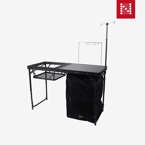 노마드 더블랙아이언메쉬캐비넷쉘프 접이식 휴대용 수납형 캠핑 용품 N-7743