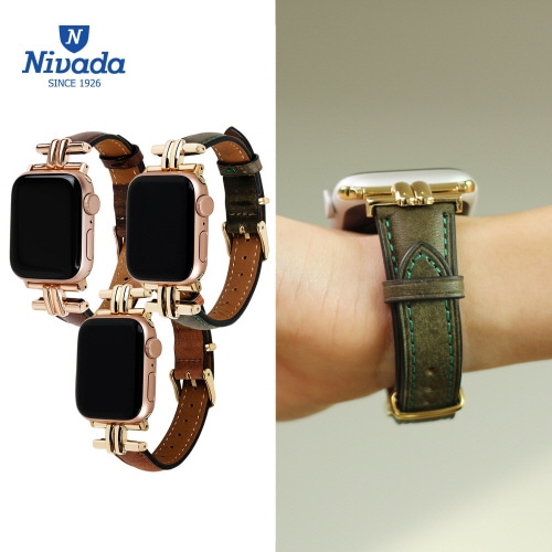 [니바다] 5013 애플워치 스트랩 빈티지 레더밴드(38/40/41mm)_색상 택1