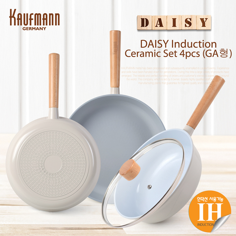 [카우프만] 데이지 인덕션 프라이팬 4P 세트(GA형) KDIF-GA4P