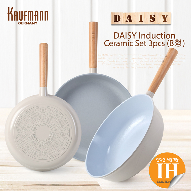 [카우프만] 데이지 인덕션 프라이팬 3P 세트(B형) KDIF-B3P