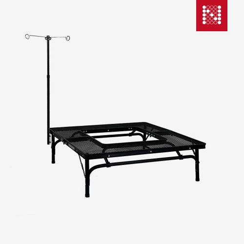 노마드 접이식 휴대용 더블랙 아이언 BBQ 테이블(랜턴걸이) 캠핑 용품 N-7899