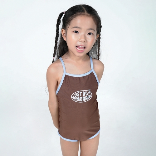 알앤엘 투모로우 모먼트 V백 여아 수영복 4(M)~12(JM)까지 (브라운)