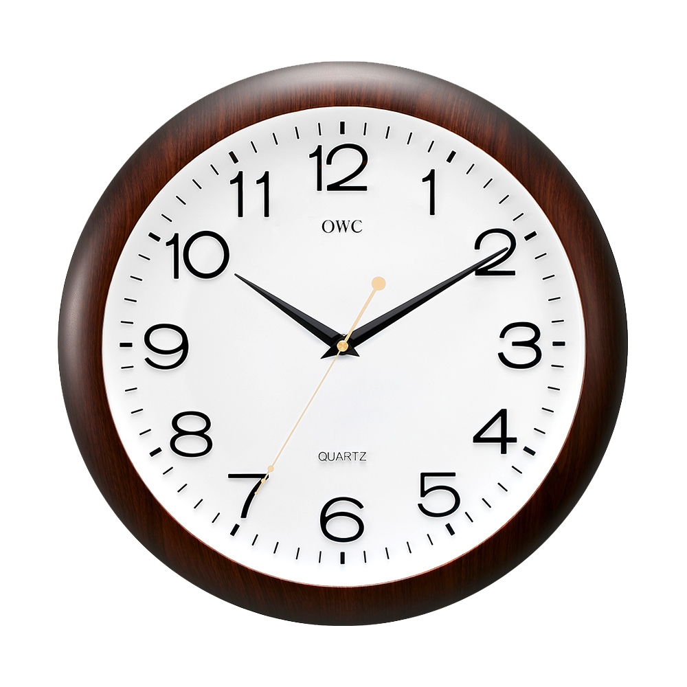 OWC 우든 브라운 무소음 벽시계