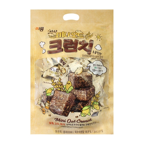 [좋은세상] 미룡 미니오트크런치 초콜릿향 1봉 520g