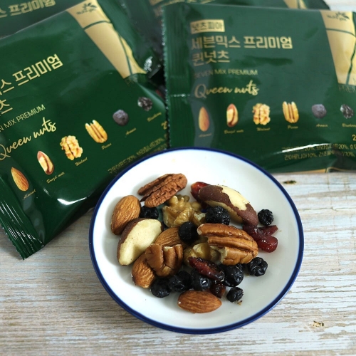 세븐믹스 프리미엄 퀸넛츠 20gx25봉 (구운아몬드 브라질너트 호두 피칸 건아로니아 건조블루베리 건조크랜베리)
