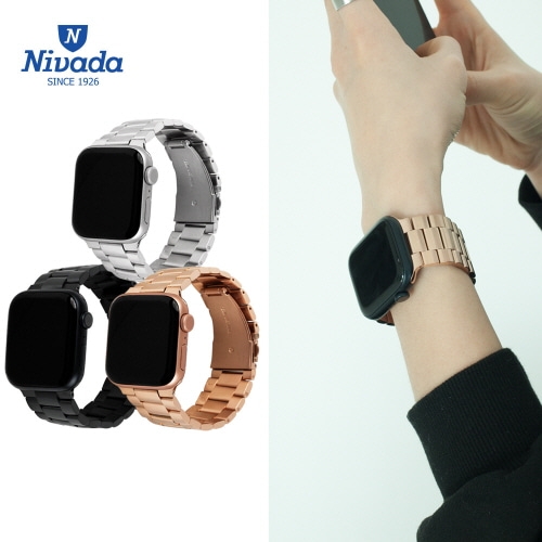 [니바다] 5002F 애플워치 스트랩 메탈밴드(38/40/41mm)_색상 택1