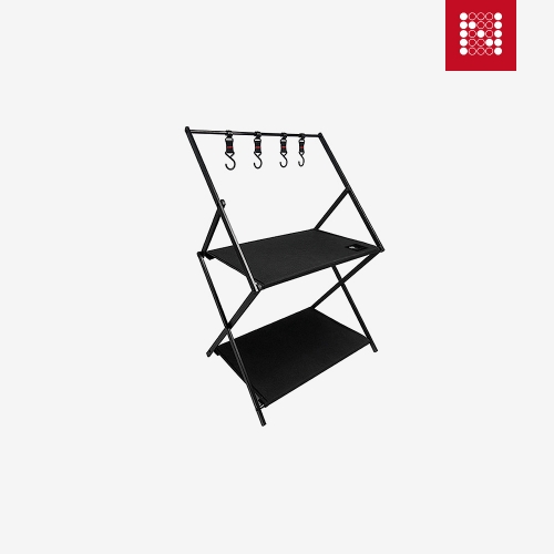 노마드 캔버스 쉘프 폴드2 블랙 접이식 수납 정리대 캠핑 용품 N-8319