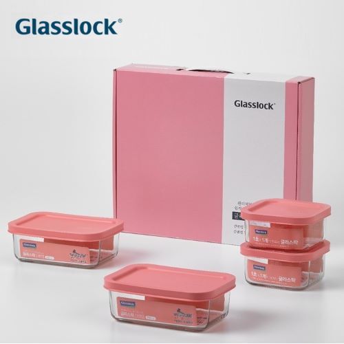 [글라스락] 간편캡 4조 세트 (핑크)