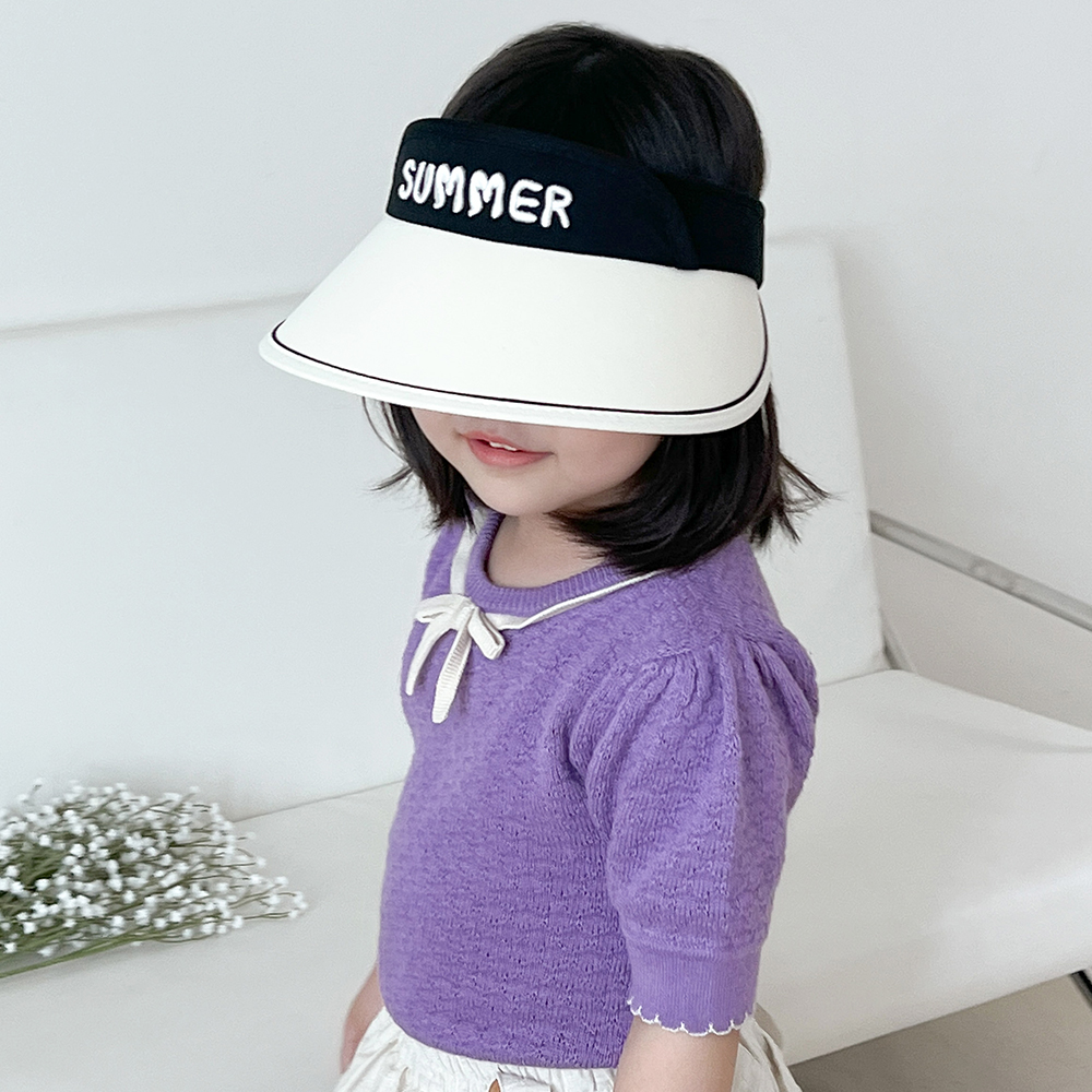 [우드피카] 유아용 돌돌이 썸머 로고 썬캡 벙거지(아이보리)