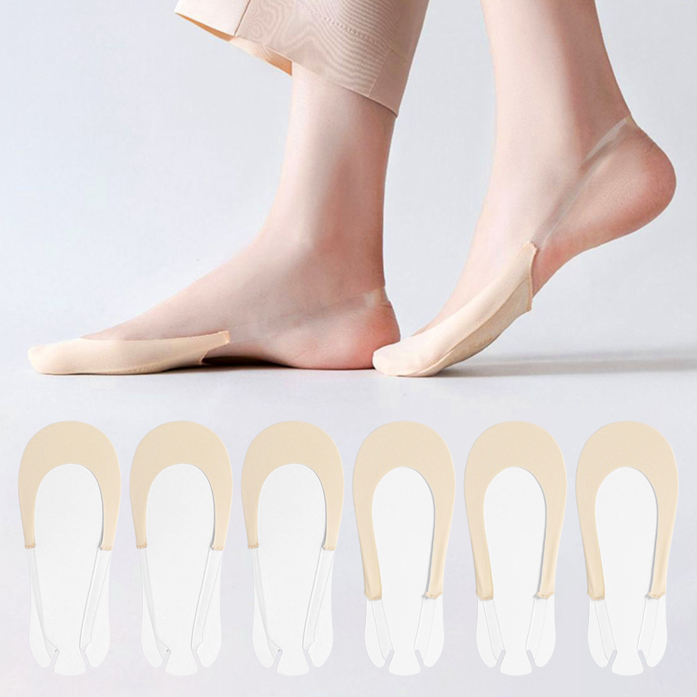 [우드피카] 앞꿈치 하이힐 덧신 양말 6켤레 1세트 (색상2종/택1)