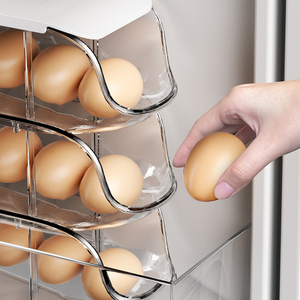 [오라플] 1+1 자동슬라이딩 계란트레이 달걀 에그 냉장고 정리 18구