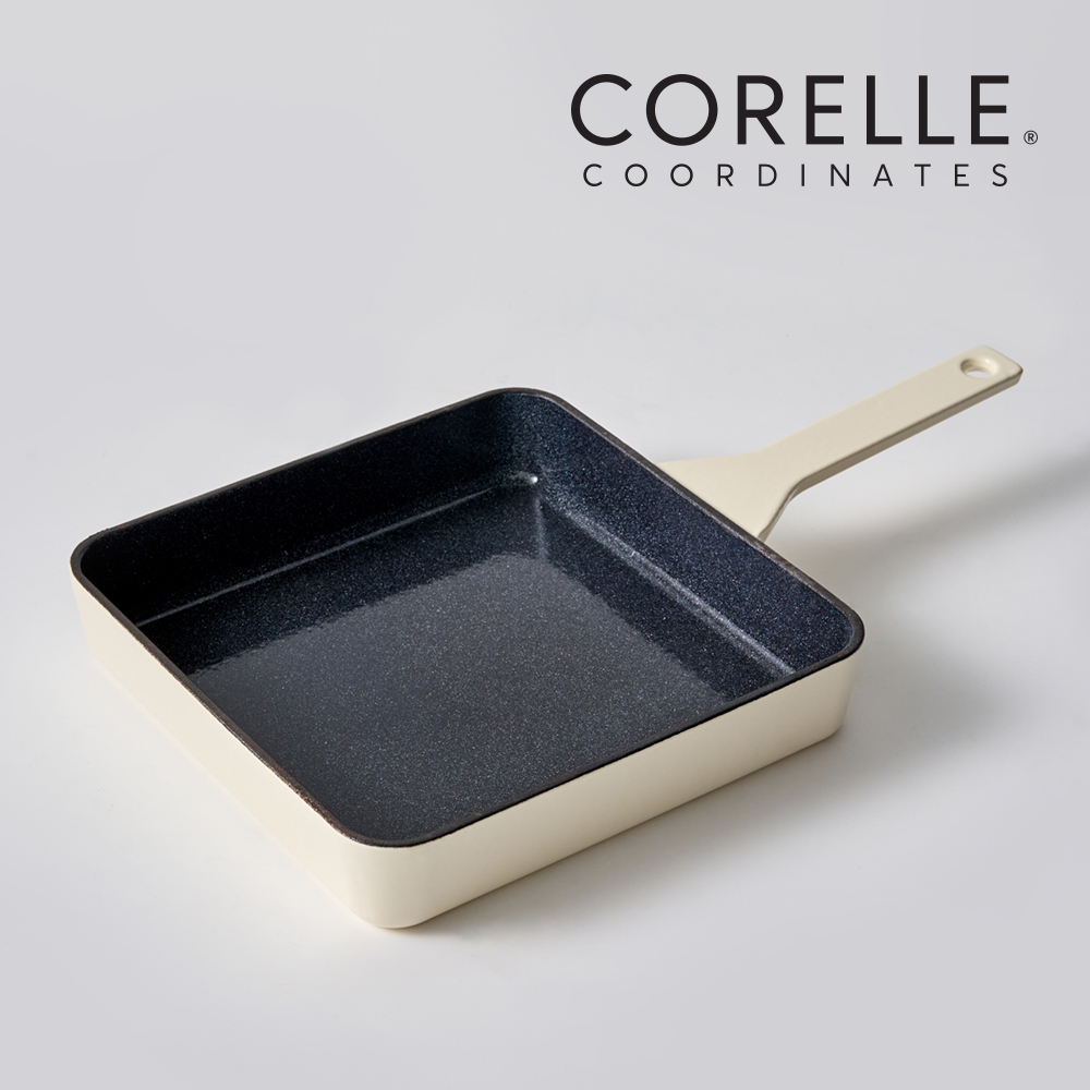 [코렐] 코디네이츠 무쇠 애슐리 아이보리 22cm 프라이팬 사각