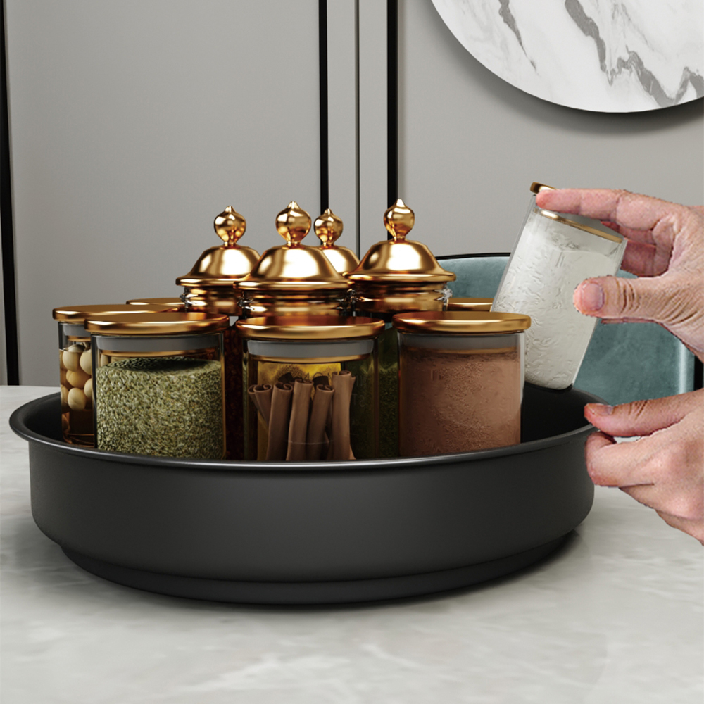 [오라플] 스텐 360도 회전트레이 양념통 정리함 원형 냉장고턴테이블(대형)