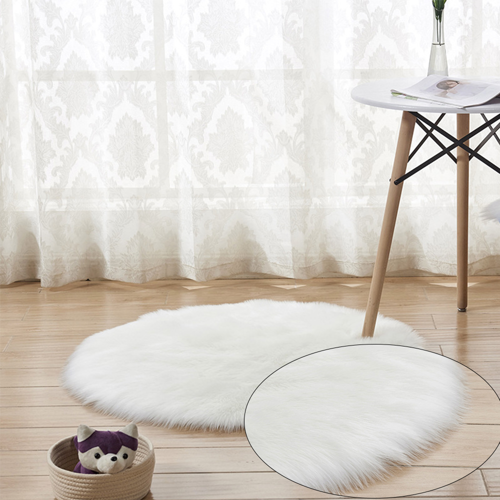 [오라플] 프리미엄 비건양모 러그 카페트 원형90cm