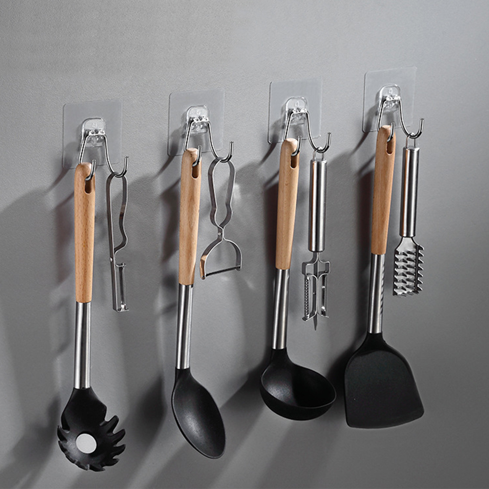 [오라플] 접착식 다용도 벽걸이 2단 스텐후크 10개입