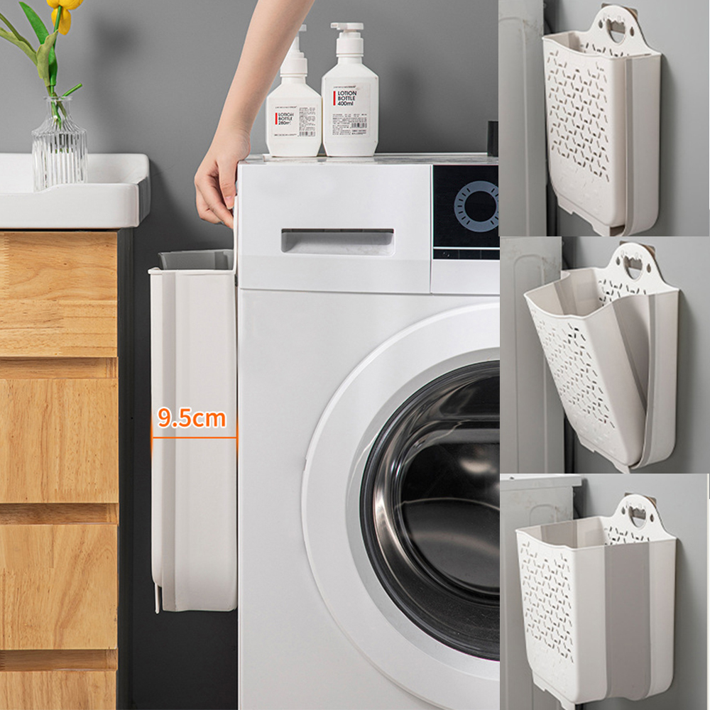 [오라플] 벽걸이 접이식 빨래바구니 세탁 틈새빨래함 (특대형)