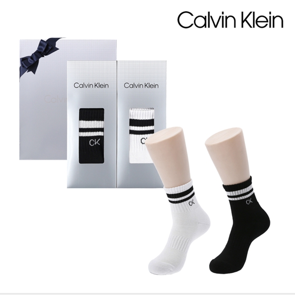 [캘빈클라인] 신사 스포츠파일 양말 2족 세트 CKL41224-2